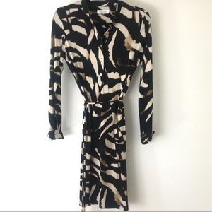 Calvin Klein Zebra Print Midi Dress